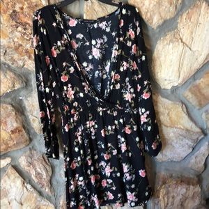 Black Dress with Floral Print